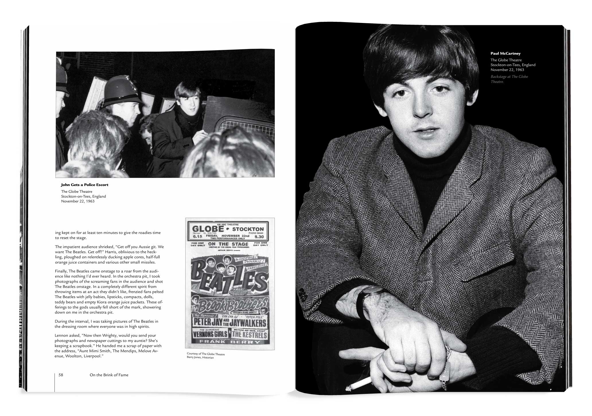Interior book design for On the Brink of Fame